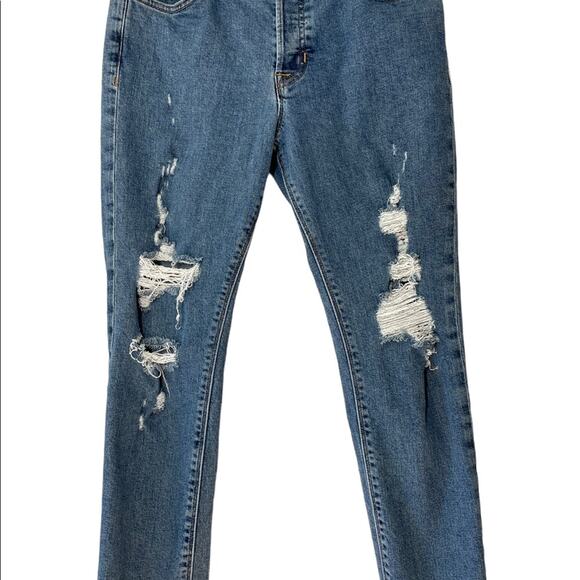 Hudson Jeans Riley Luxe Crop Raw Hem Distressed Size 27 fray - Picture 2 of 7